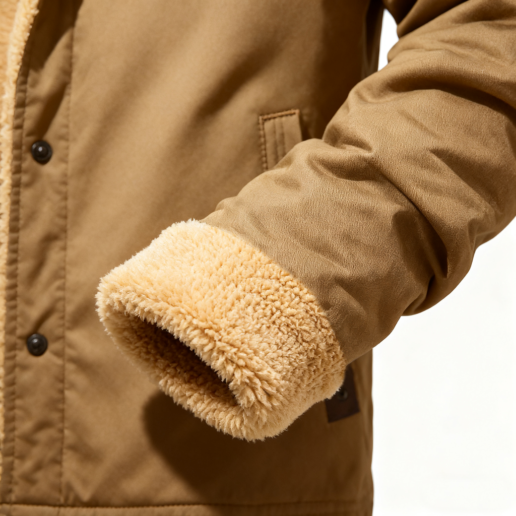 Men's Sherpa-Lined Casual Jacket - Vintage Style & Ultimate Warmth for Winter Adventures & Daily Wear