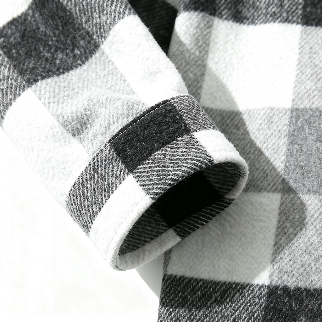 Men's Plaid Shirt Jacket & Hoodie Set