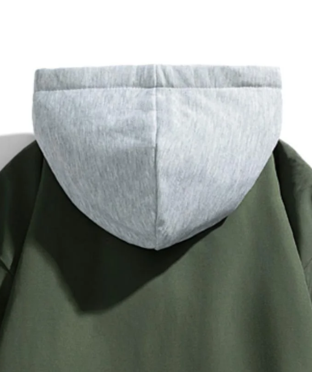 Men's Casual Faux Two-Piece Hooded Jacket: Urban Street Style & Multi-Scene Versatility for the Modern Gentleman