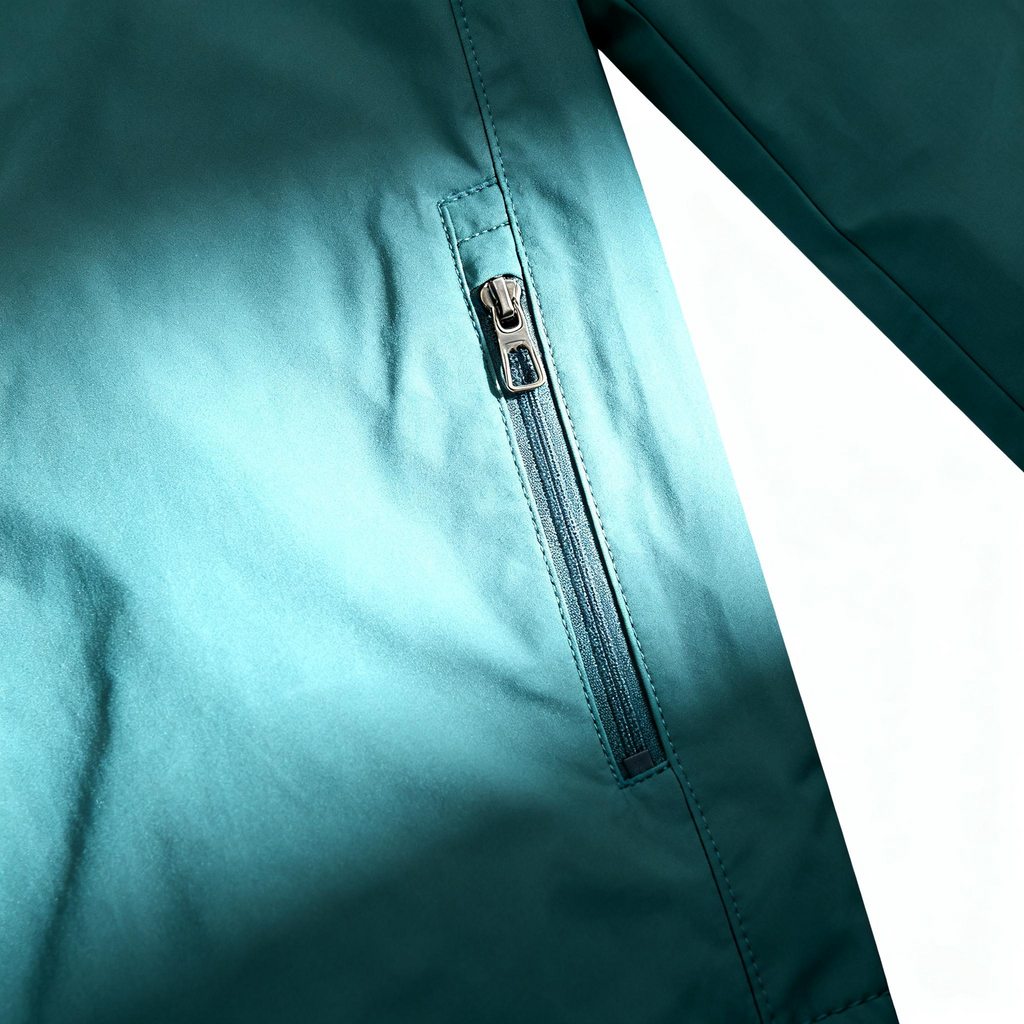 Men's Teal Waterproof Windproof Jacket - Hooded Outdoor Raincoat for Hiking, Travel & All-Weather Adventures