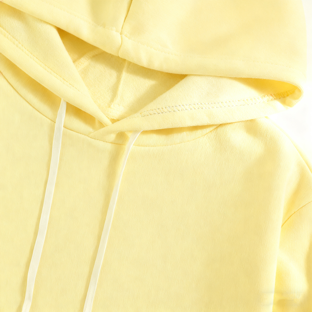 Men's Light Yellow Hoodie - Classic Casual Pullover with Kangaroo Pocket for Daily Wear, Street Style & Lounge Comfort