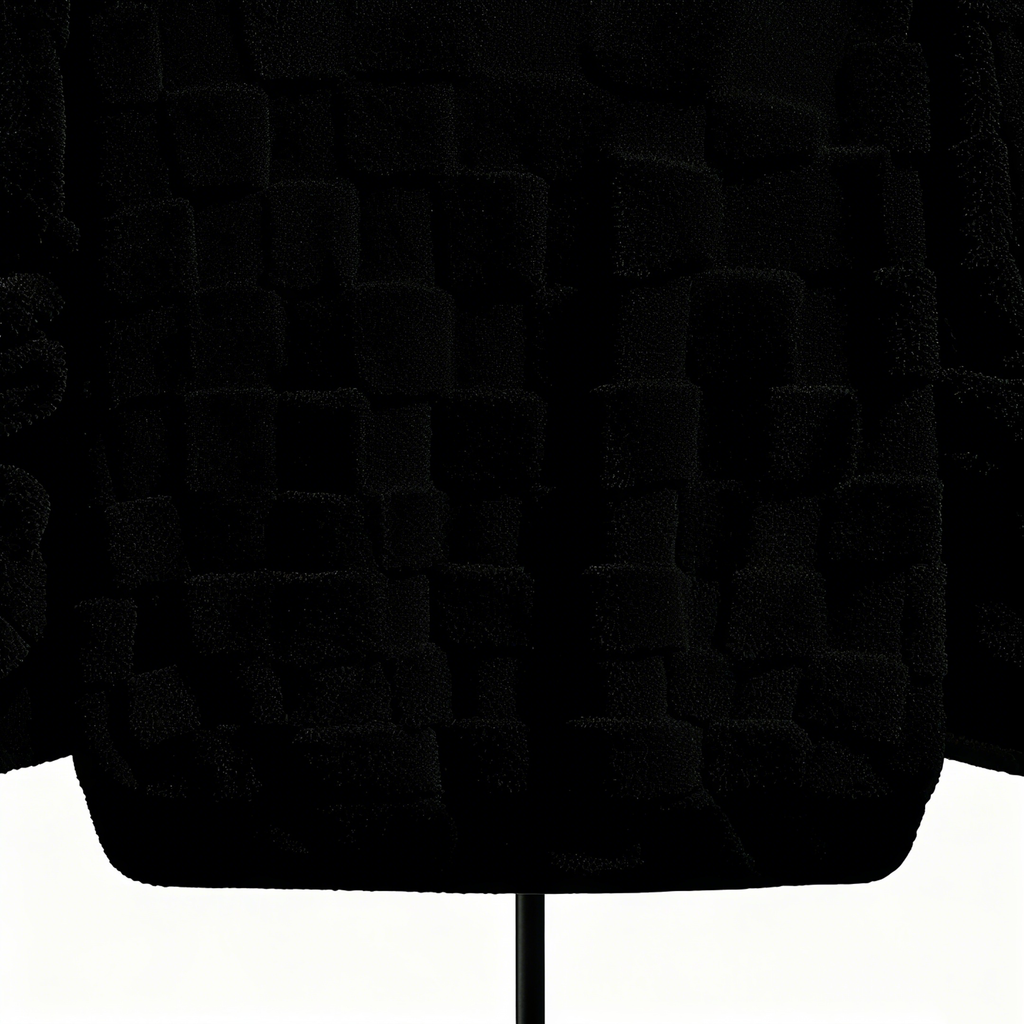 100% Polyester Black Fuzzy Checkered Hoodie: Edgy Style Meets Cloud-Like Comfort