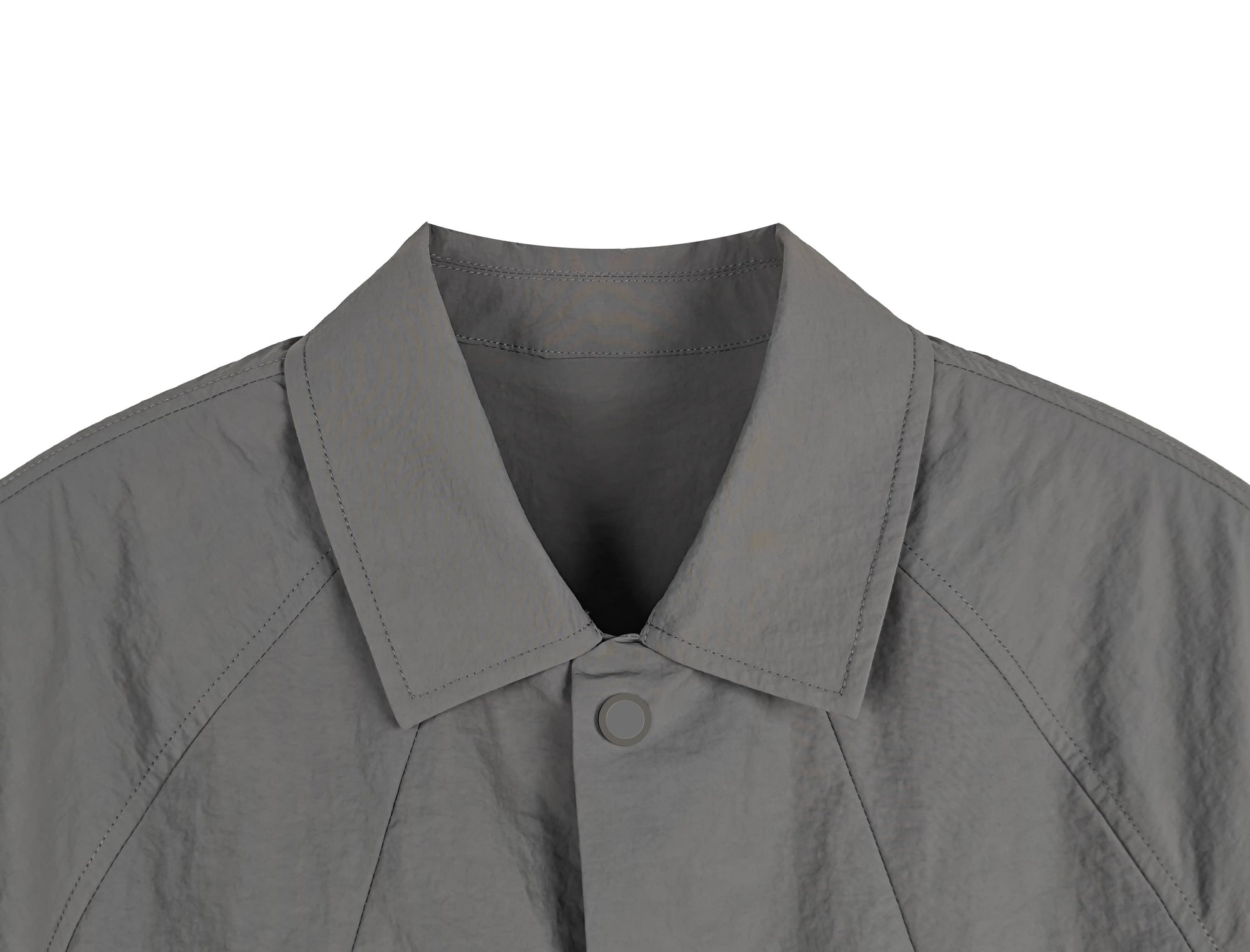 Men's Relaxed Fit 100% Nylon Short Sleeve Shirt - Button-Down Collared Casual Top with Zip Pockets