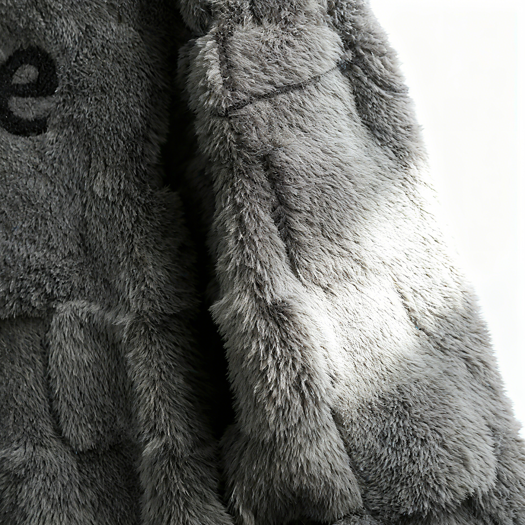 100% Polyester Fuzzy Checkered Hoodie: Ultra-Soft Comfort & Stylish Texture