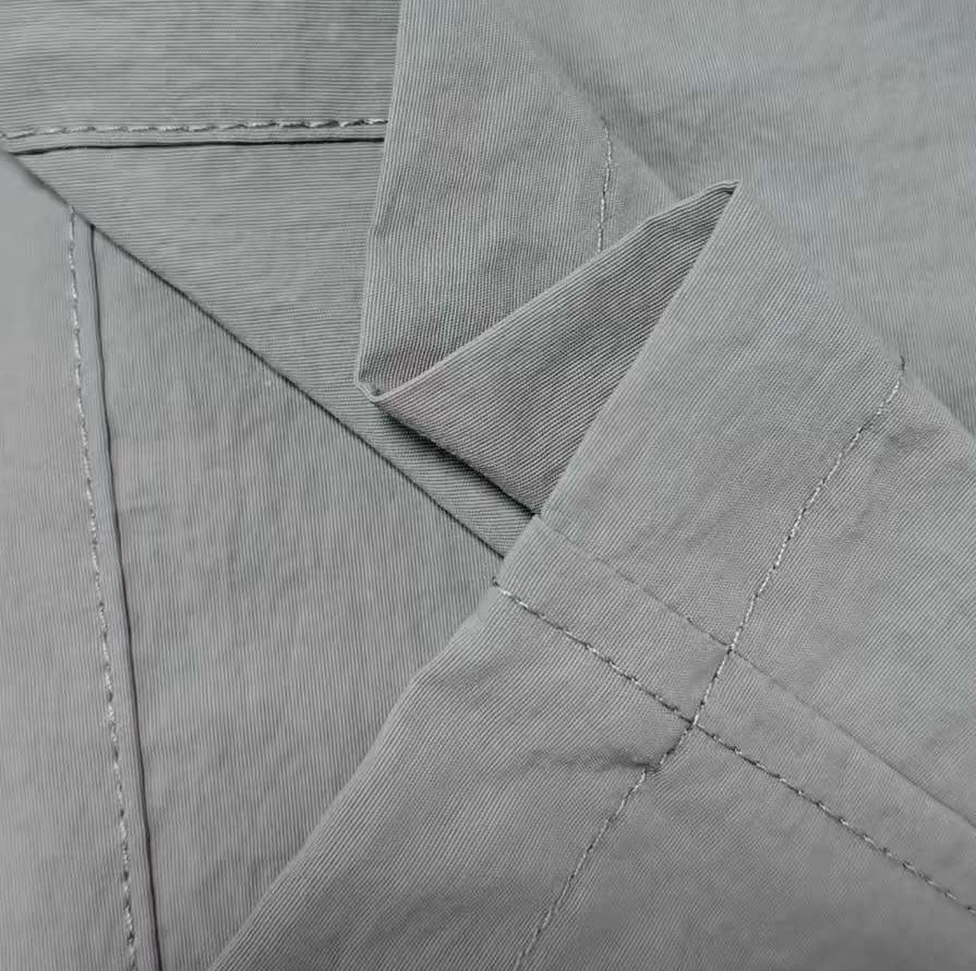 Men's Relaxed Fit 100% Nylon Short Sleeve Shirt - Button-Down Collared Casual Top with Zip Pockets