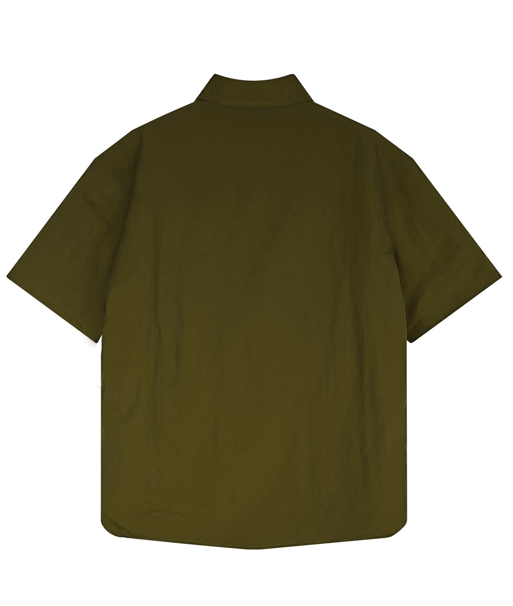 Men's Relaxed Fit 100% Nylon Polo Shirt - Half-Zip Collared Casual Top with Multi Pockets