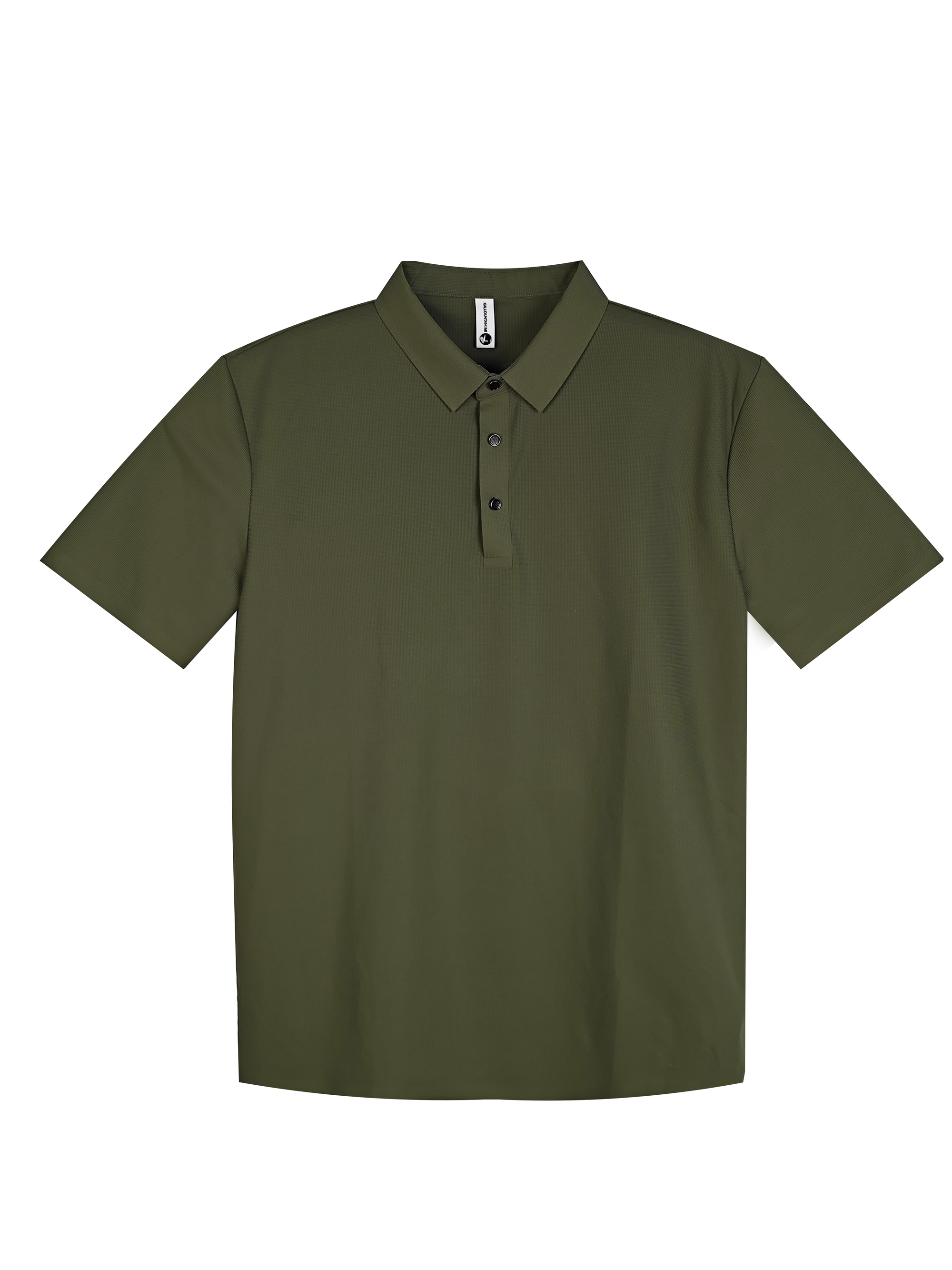 Men's Performance Polo Shirt - 88% Polyester 12% Spandex Quick-Dry Casual Golf Top (Olive Green)