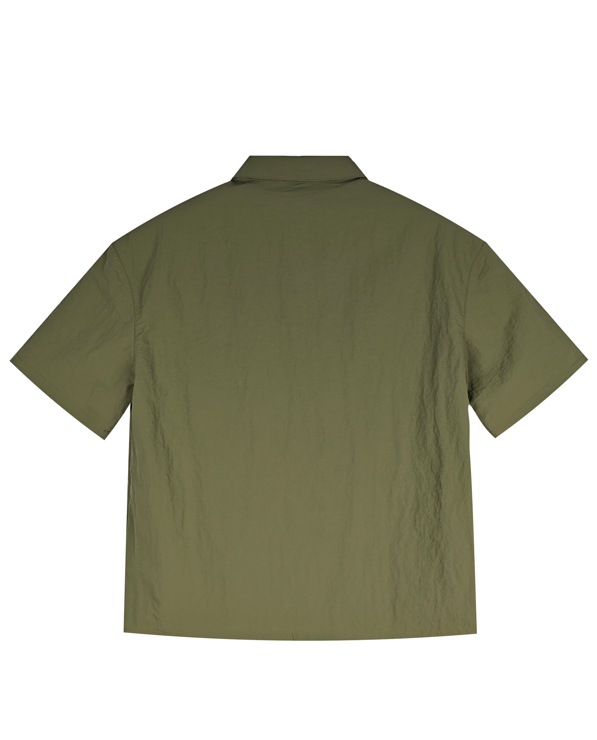 Men's Relaxed Fit 100% Nylon Short Sleeve Shirt - Collared Casual Top with Dual Patch Pockets