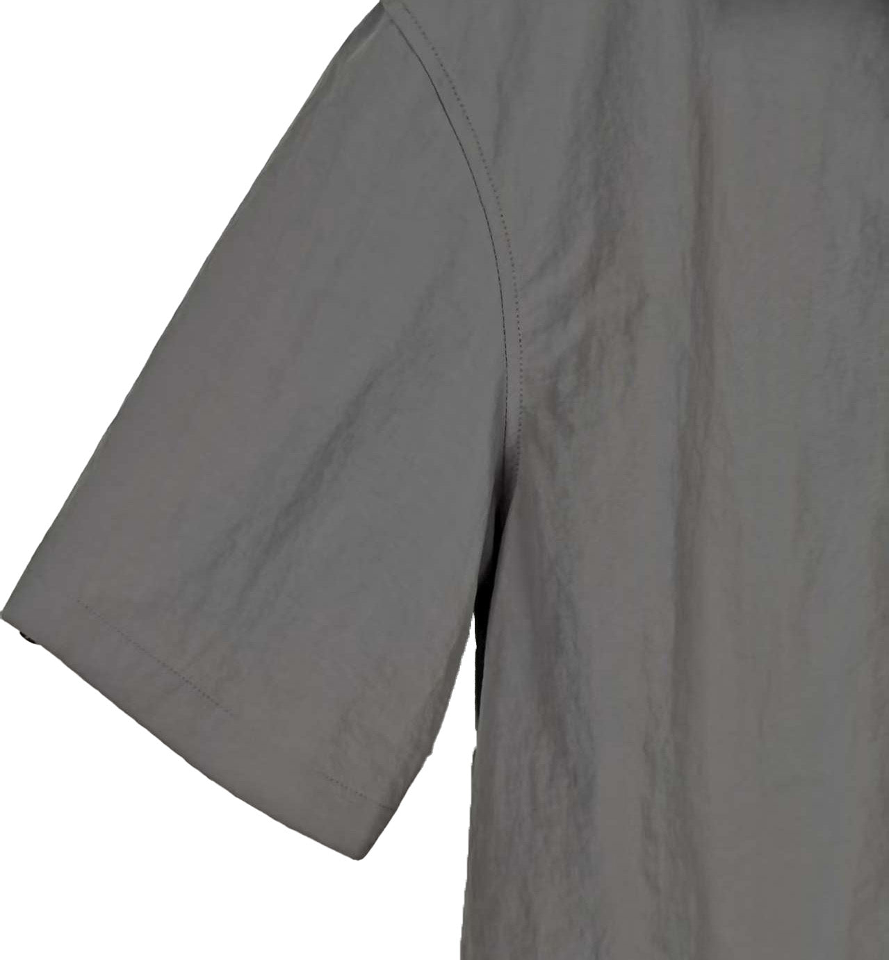 Men's Relaxed Fit 100% Nylon Short Sleeve Shirt - Button-Down Collared Casual Top with Zip Pockets