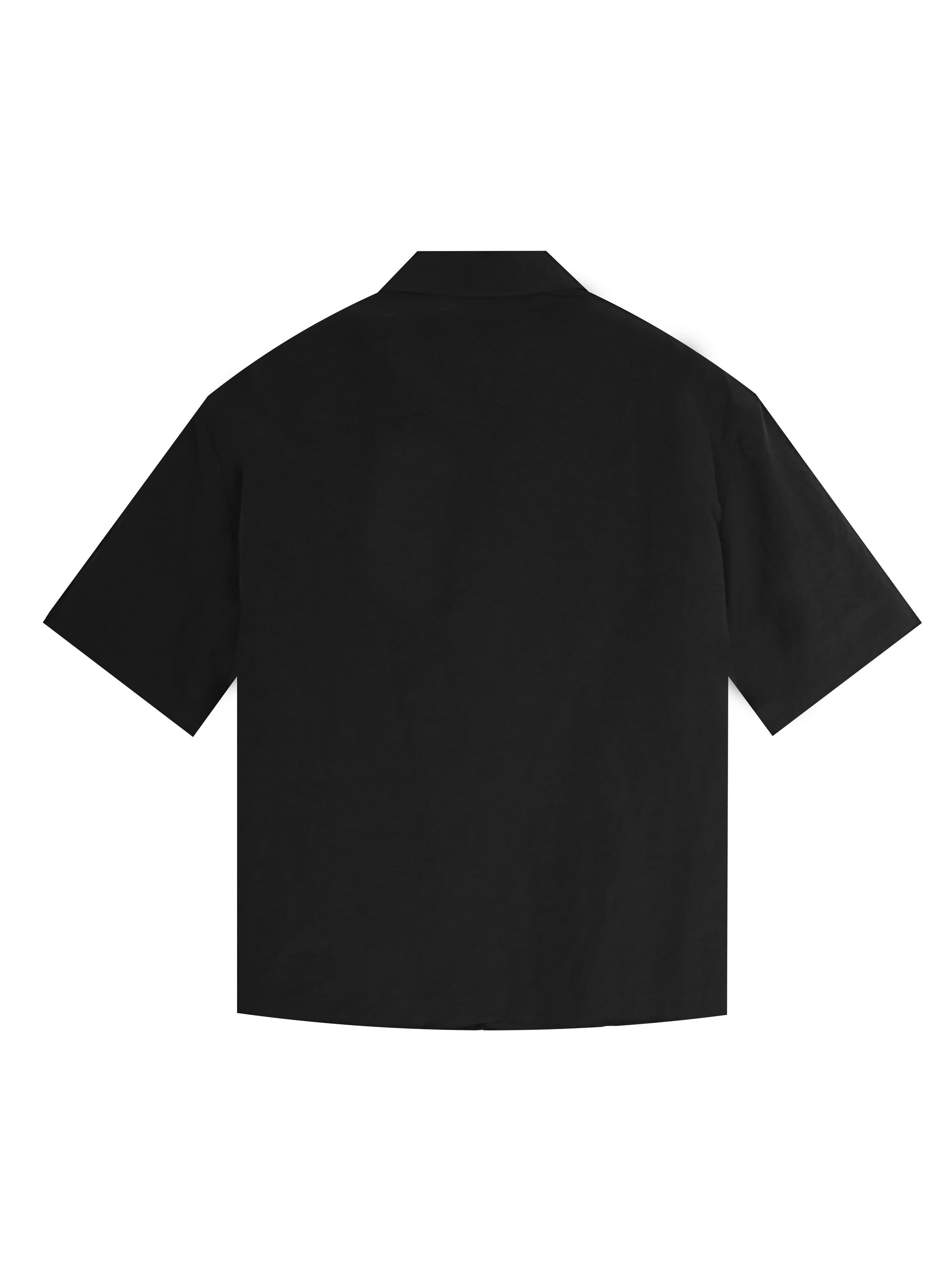 Men's Relaxed Fit 100% Nylon Short Sleeve Shirt - Full-Zip Collared Casual Top with Chest Pocket