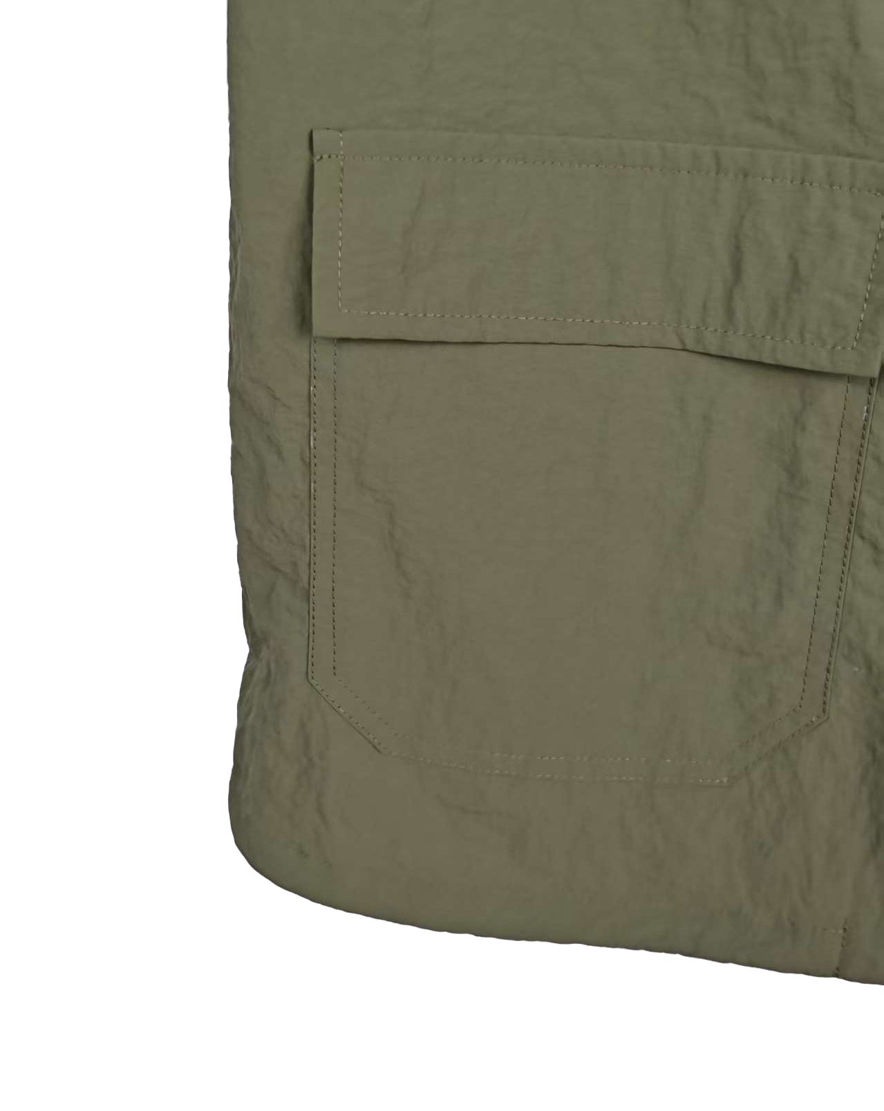 Men's Relaxed Fit 100% Nylon Utility Shirt - Short Sleeve Collared Casual Top with Multi Patch Pockets