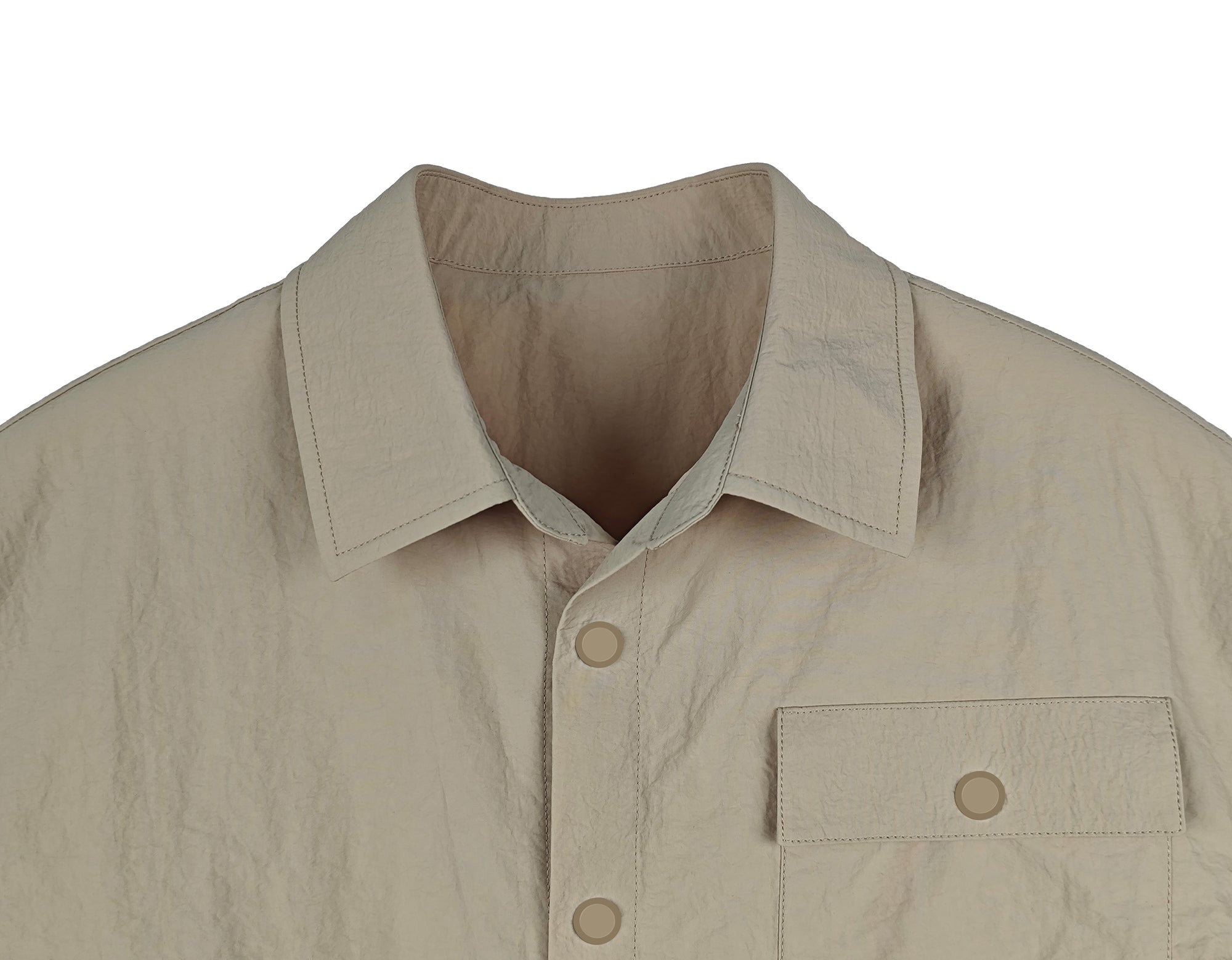 Men's Relaxed Fit 100% Nylon Short Sleeve Shirt - Button-Down Collared Casual Top with Multi Pockets