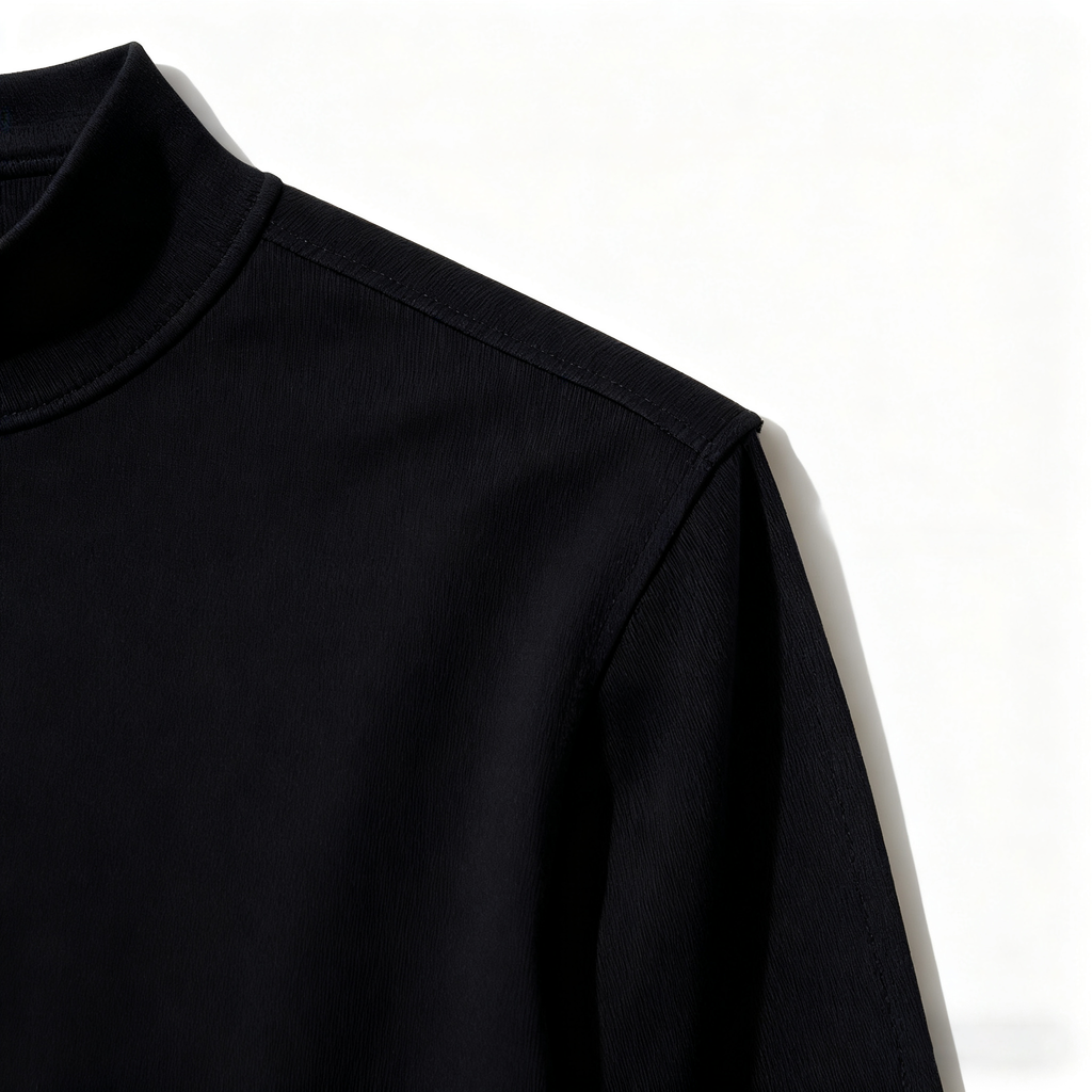 100% Cotton Mock Neck Long Sleeve Tee: Sleek Style Meets All-Day Comfort