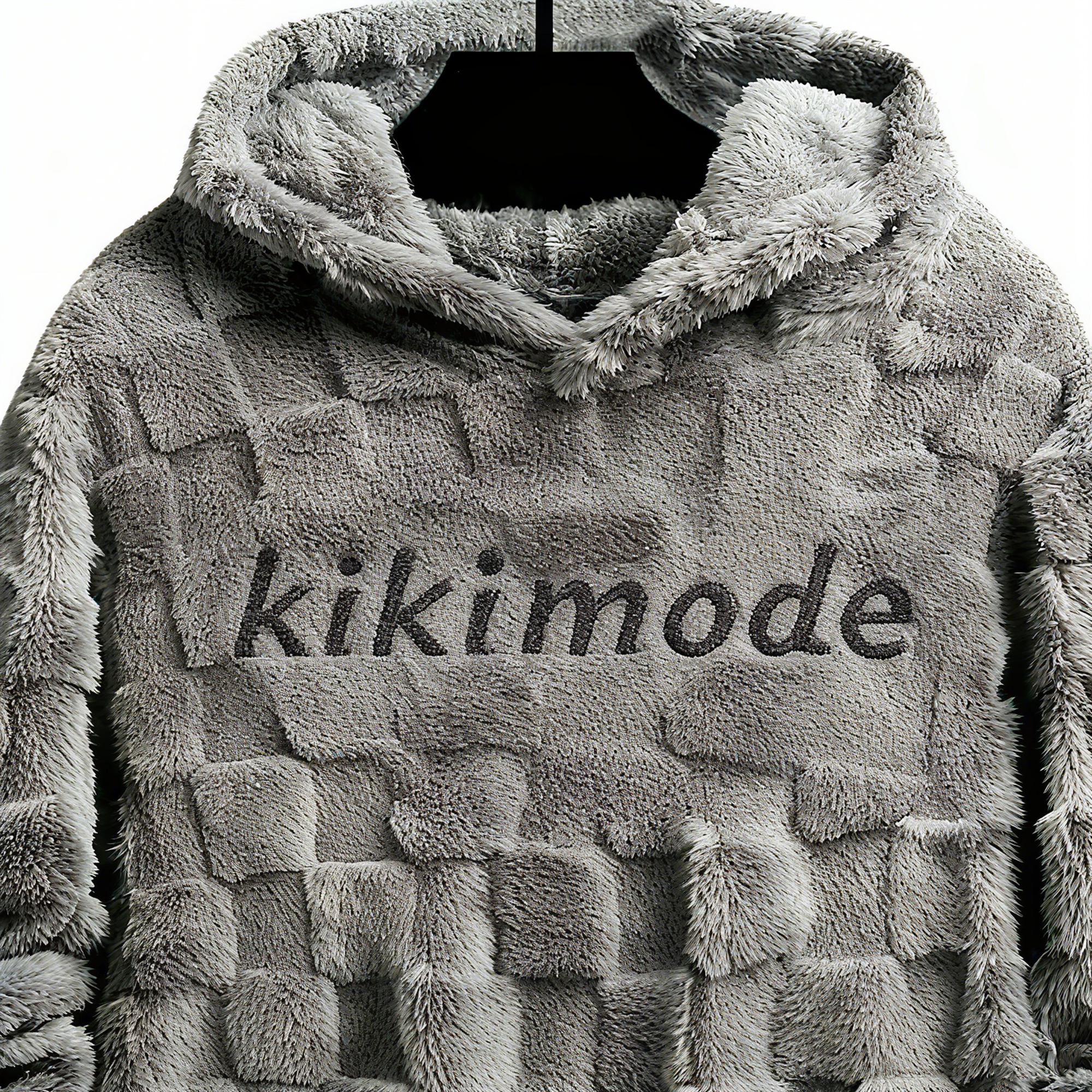 100% Polyester Fuzzy Checkered Hoodie: Ultra-Soft Comfort & Stylish Texture