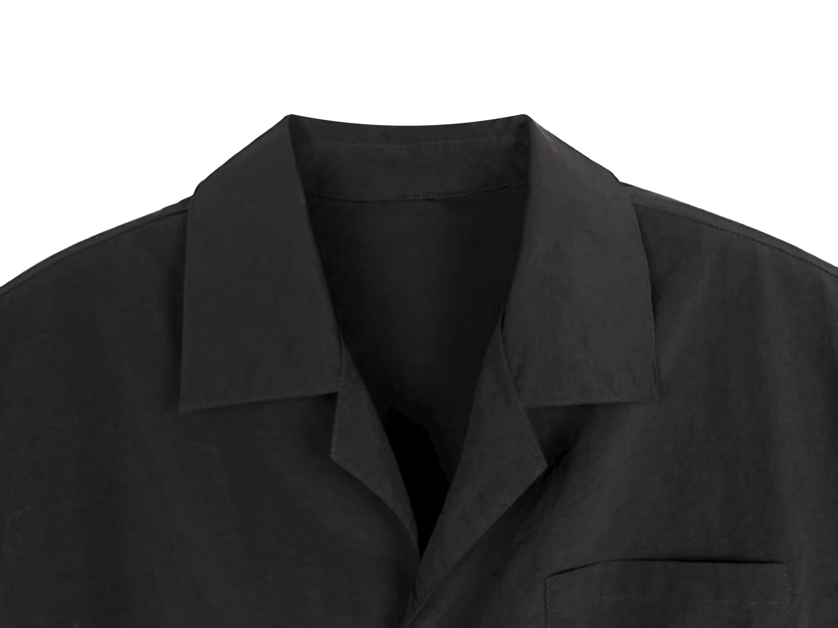 Men's Relaxed Fit 100% Nylon Short Sleeve Camp Collar Shirt - Casual Button-Down Top with Chest Pocket