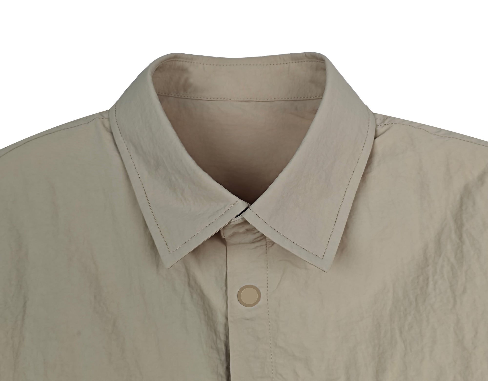 Men's Relaxed Fit 100% Nylon Short Sleeve Shirt - Button-Down Collared Casual Top with Flap Pockets