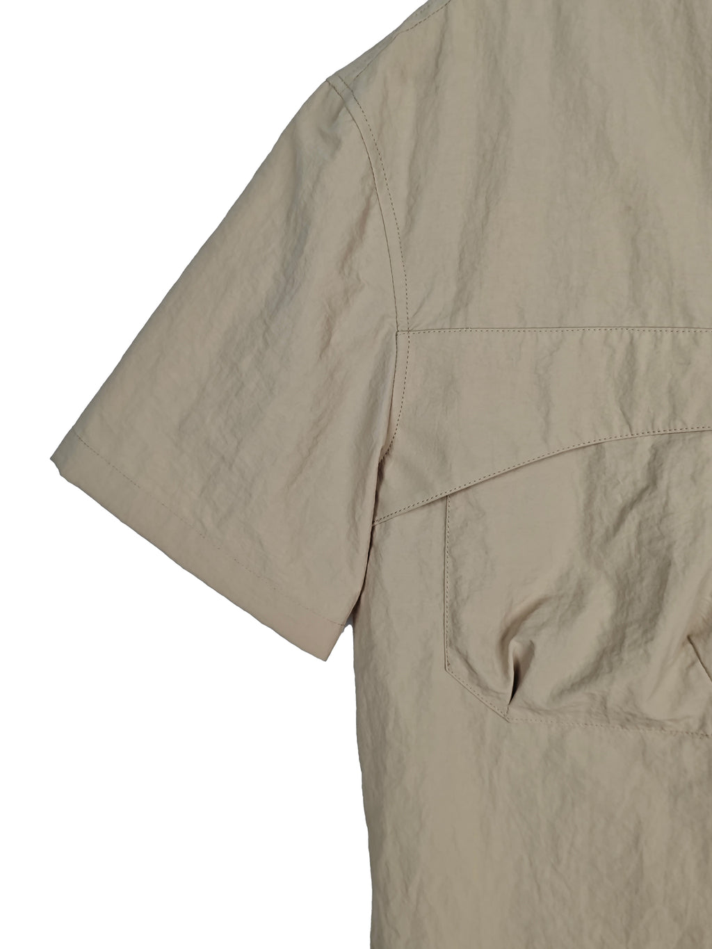 Men's Relaxed Fit 100% Nylon Short Sleeve Shirt - Button-Down Collared Casual Top with Flap Pockets