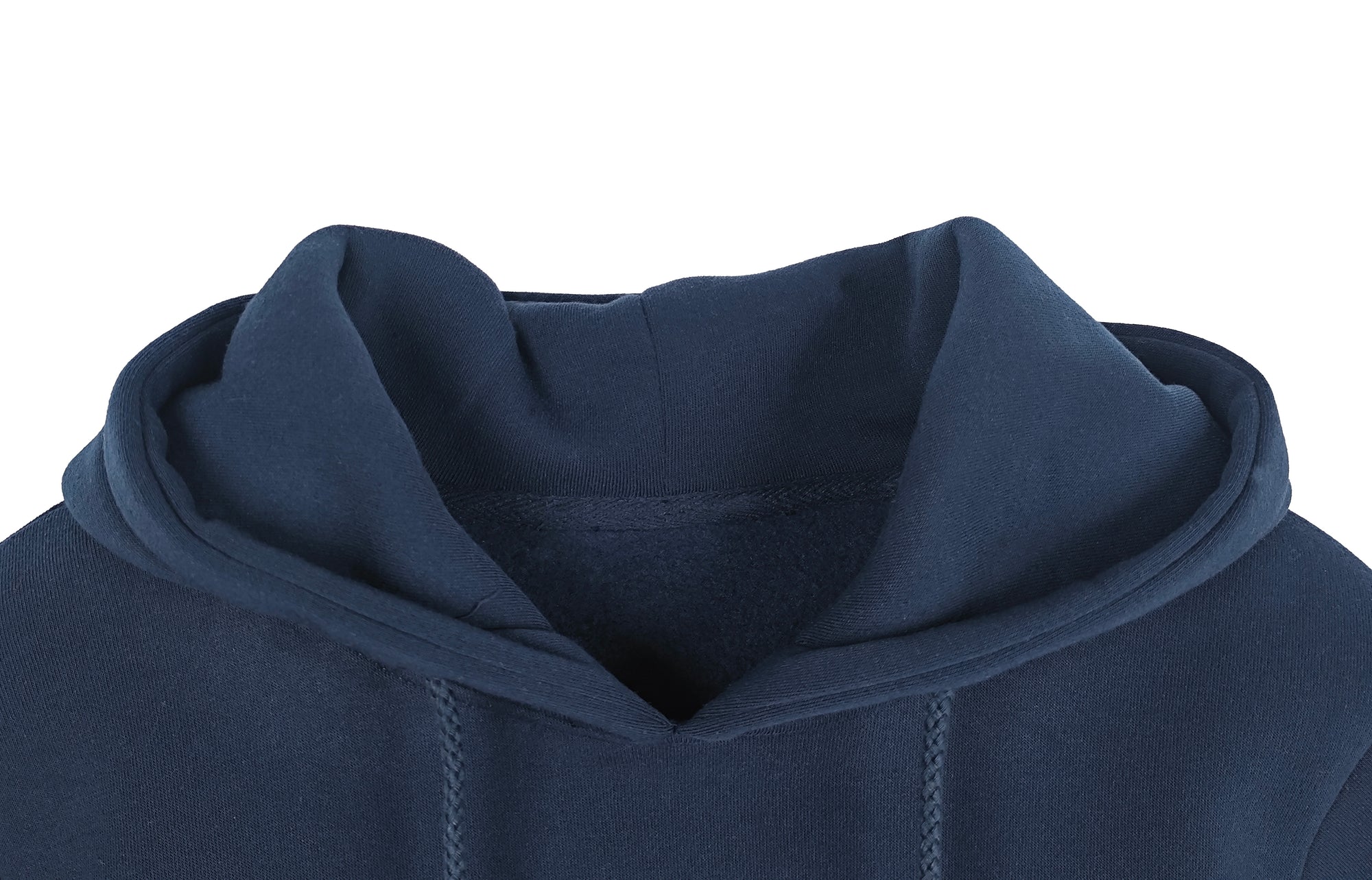 Men's Navy Blue Polyester Hoodie - Classic Pullover with Kangaroo Pocket